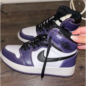 purple air jordan 1s